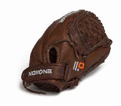 st Pitch Softball Glove. Stampeade leather close web and velcro closure ba